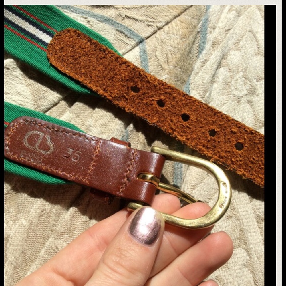 Dooney & Bourke Brown Leather Kelly Green belt - Picture 5 of 9